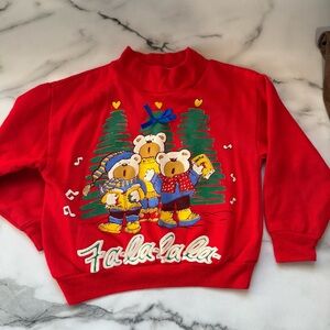 Vintage 90s Christmas Sweatshirt Baby Toddler Bears Holiday Pullover Crewneck